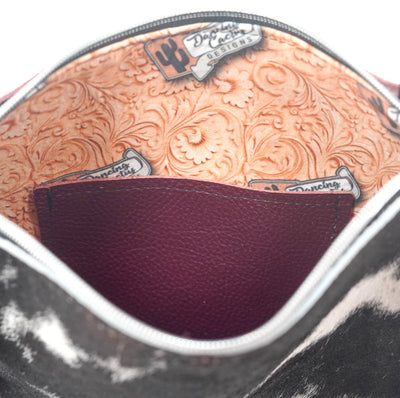 Shania - Chocolate & White w/ No Embossed-Shania-Western-Cowhide-Bags-Handmade-Products-Gifts-Dancing Cactus Designs