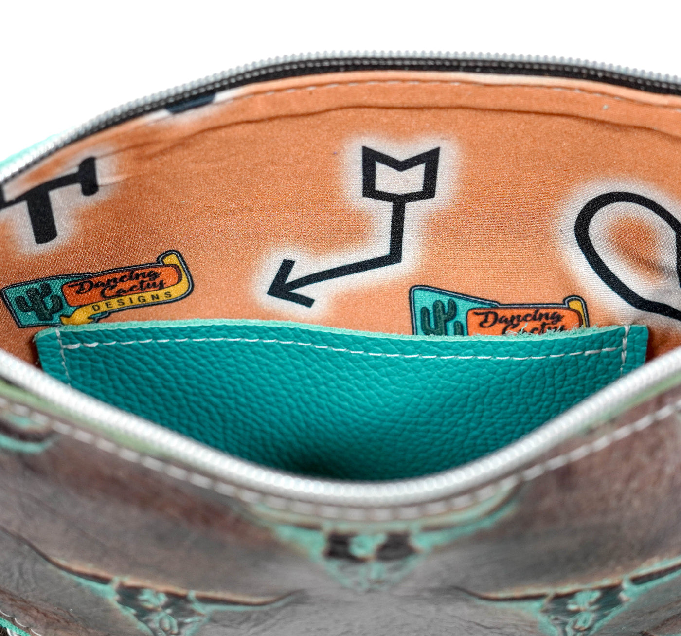 Shania - Dark Brindle w/ Mint Chocolate Skulls-Shania-Western-Cowhide-Bags-Handmade-Products-Gifts-Dancing Cactus Designs