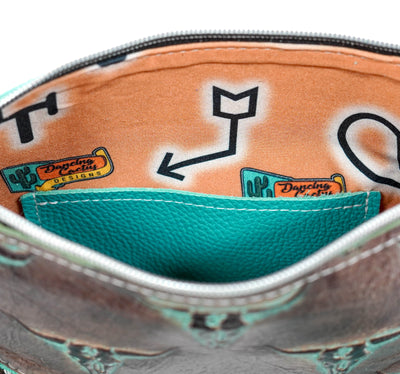 Shania - Dark Brindle w/ Mint Chocolate Skulls-Shania-Western-Cowhide-Bags-Handmade-Products-Gifts-Dancing Cactus Designs