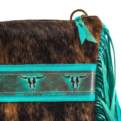 Shania - Dark Brindle w/ Royston Skulls-Shania-Western-Cowhide-Bags-Handmade-Products-Gifts-Dancing Cactus Designs