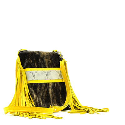 Shania - Exotic Brindle w/ Ghost Skulls-Shania-Western-Cowhide-Bags-Handmade-Products-Gifts-Dancing Cactus Designs