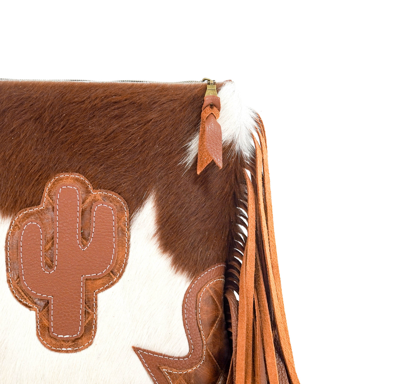 Shania - Tricolor w/ Caramel Diamond Stitch-Shania-Western-Cowhide-Bags-Handmade-Products-Gifts-Dancing Cactus Designs