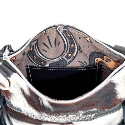Shania - Tricolor w/ Onyx Denver Tool-Shania-Western-Cowhide-Bags-Handmade-Products-Gifts-Dancing Cactus Designs