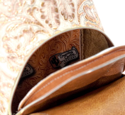 Sling Bag - All Embossed w/ Rose Gold Tool-Sling Bag-Western-Cowhide-Bags-Handmade-Products-Gifts-Dancing Cactus Designs