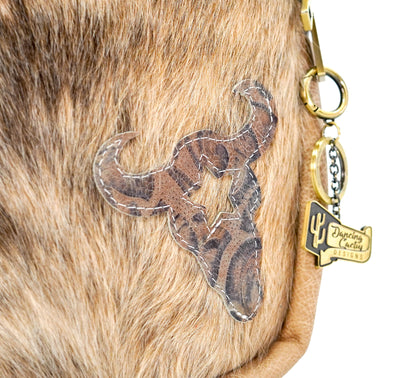 Sling Bag - Brindle w/ Deadwood Roses-Sling Bag-Western-Cowhide-Bags-Handmade-Products-Gifts-Dancing Cactus Designs