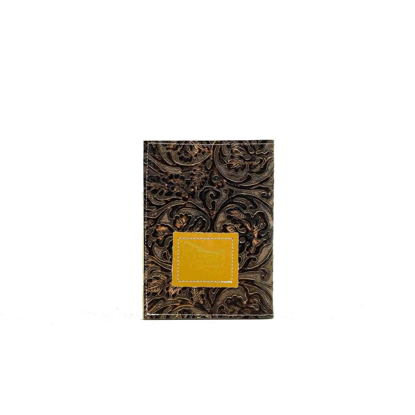 Small Notepad Cover - All Embossed w/ Goldrush tool-Small Notepad Cover-Western-Cowhide-Bags-Handmade-Products-Gifts-Dancing Cactus Designs
