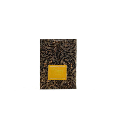Small Notepad Cover - All Embossed w/ Goldrush tool-Small Notepad Cover-Western-Cowhide-Bags-Handmade-Products-Gifts-Dancing Cactus Designs