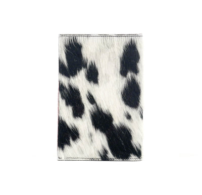 Small Notepad Cover - Black & White w/ Burgundy Tool-Small Notepad Cover-Western-Cowhide-Bags-Handmade-Products-Gifts-Dancing Cactus Designs