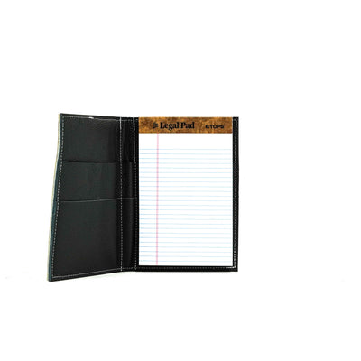 Small Notepad Cover - Dark Brindle w/ Caribbean Aztec-Small Notepad Cover-Western-Cowhide-Bags-Handmade-Products-Gifts-Dancing Cactus Designs