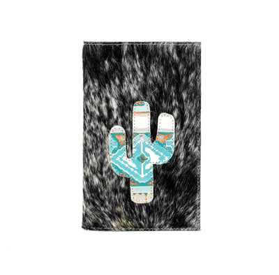 Small Notepad Cover - Salt & Pepper w/ Mandarine Navajo-Small Notepad Cover-Western-Cowhide-Bags-Handmade-Products-Gifts-Dancing Cactus Designs