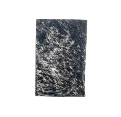 Small Notepad Cover - Salt & Pepper w/ Onyx Laredo-Small Notepad Cover-Western-Cowhide-Bags-Handmade-Products-Gifts-Dancing Cactus Designs