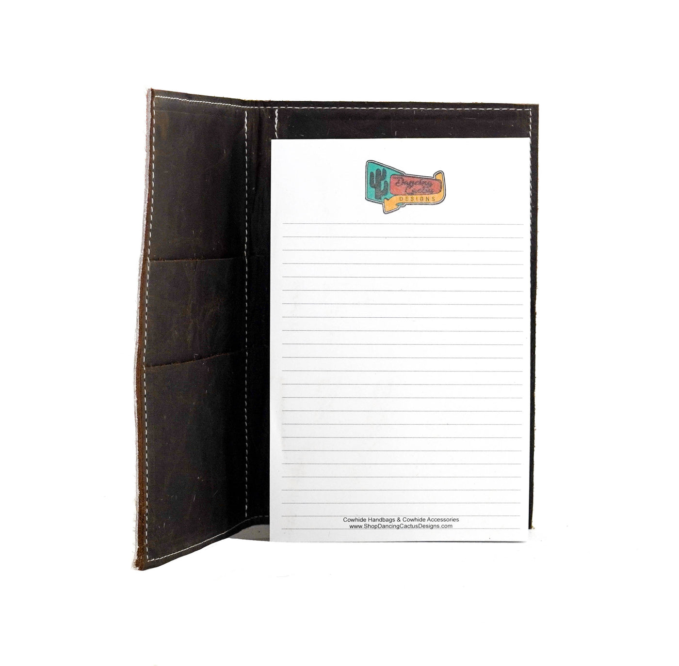 Small Notepad Cover - Tricolor w/ No Embossed-Small Notepad Cover-Western-Cowhide-Bags-Handmade-Products-Gifts-Dancing Cactus Designs