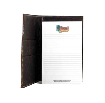 Small Notepad Cover - Tricolor w/ No Embossed-Small Notepad Cover-Western-Cowhide-Bags-Handmade-Products-Gifts-Dancing Cactus Designs