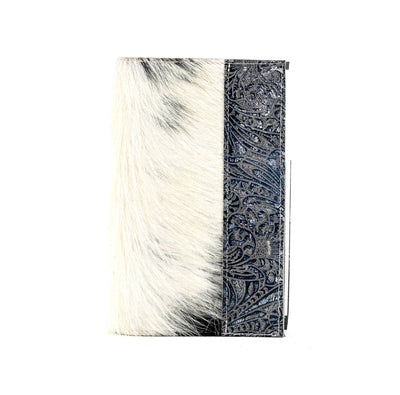 Small Notepad Cover - Tricolor w/ Sapphire Tool-Small Notepad Cover-Western-Cowhide-Bags-Handmade-Products-Gifts-Dancing Cactus Designs