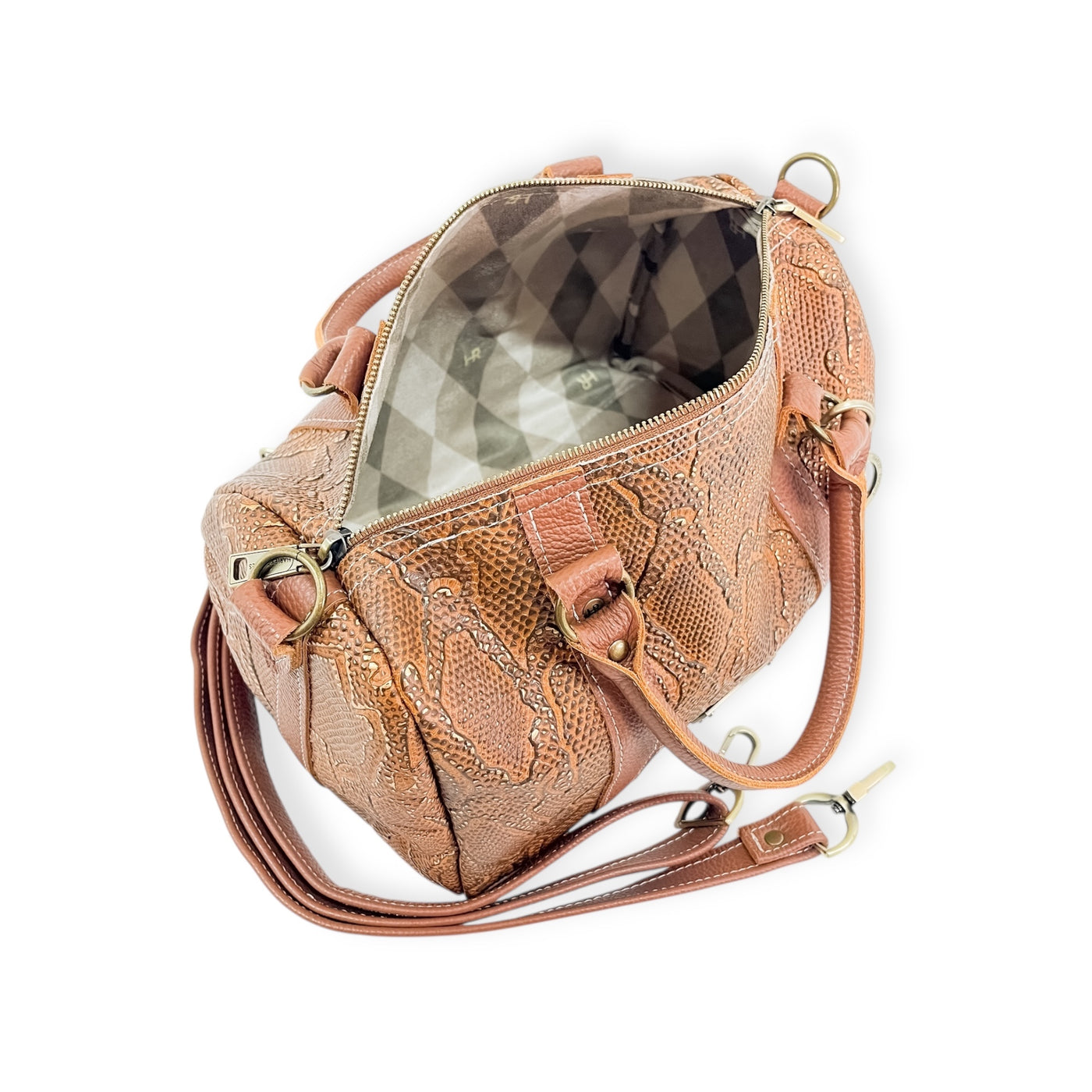 Stowaway Classic Handbag-Apparel & Accessories > Handbags, Wallets & Cases > Handbags > Convertible Bags-Western-Cowhide-Bags-Handmade-Products-Gifts-Dancing Cactus Designs