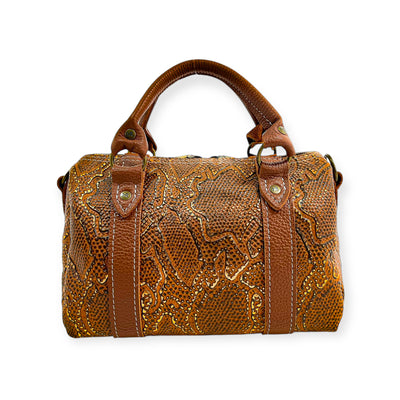 Stowaway Explorer Handbag-Apparel & Accessories > Handbags, Wallets & Cases > Handbags > Convertible Bags-Western-Cowhide-Bags-Handmade-Products-Gifts-Dancing Cactus Designs