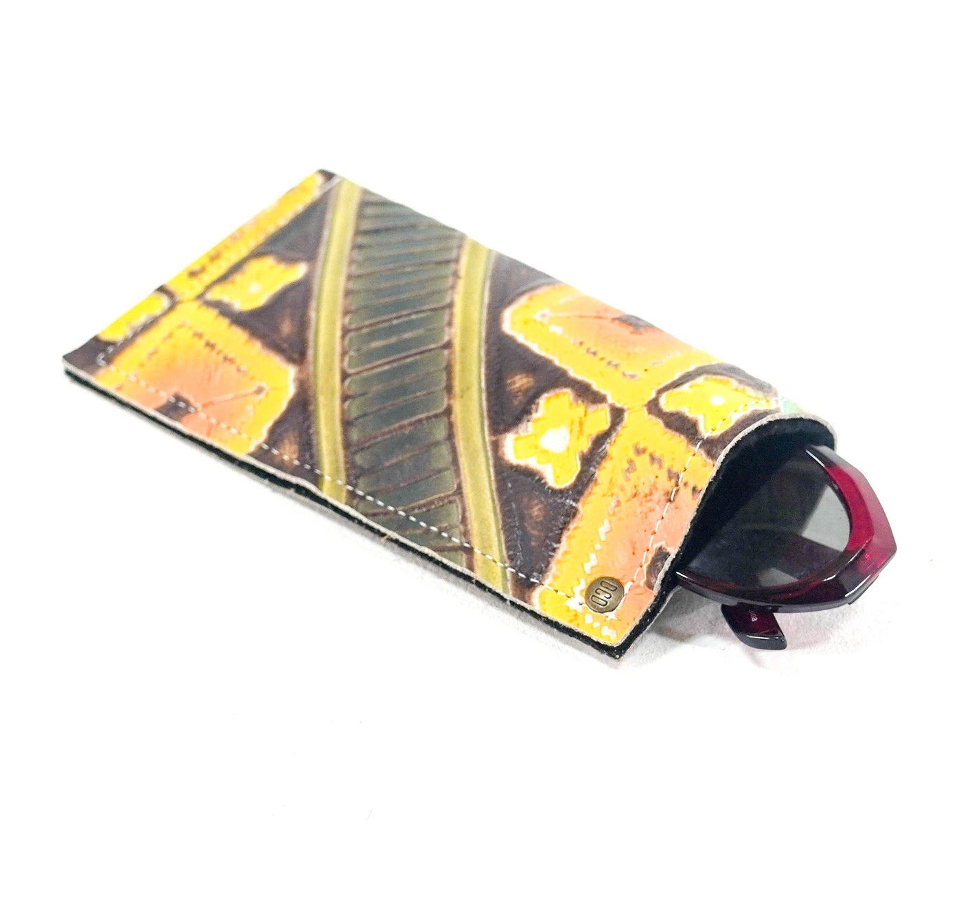 Sunglass Case - All Embossed w/ Aurora Navajo-Sunglass Case-Western-Cowhide-Bags-Handmade-Products-Gifts-Dancing Cactus Designs