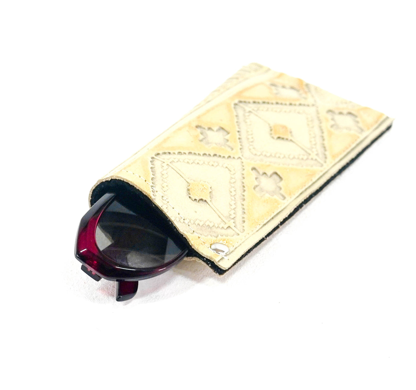 Sunglass Case - All Embossed w/ Golden Hills Navajo-Sunglass Case-Western-Cowhide-Bags-Handmade-Products-Gifts-Dancing Cactus Designs