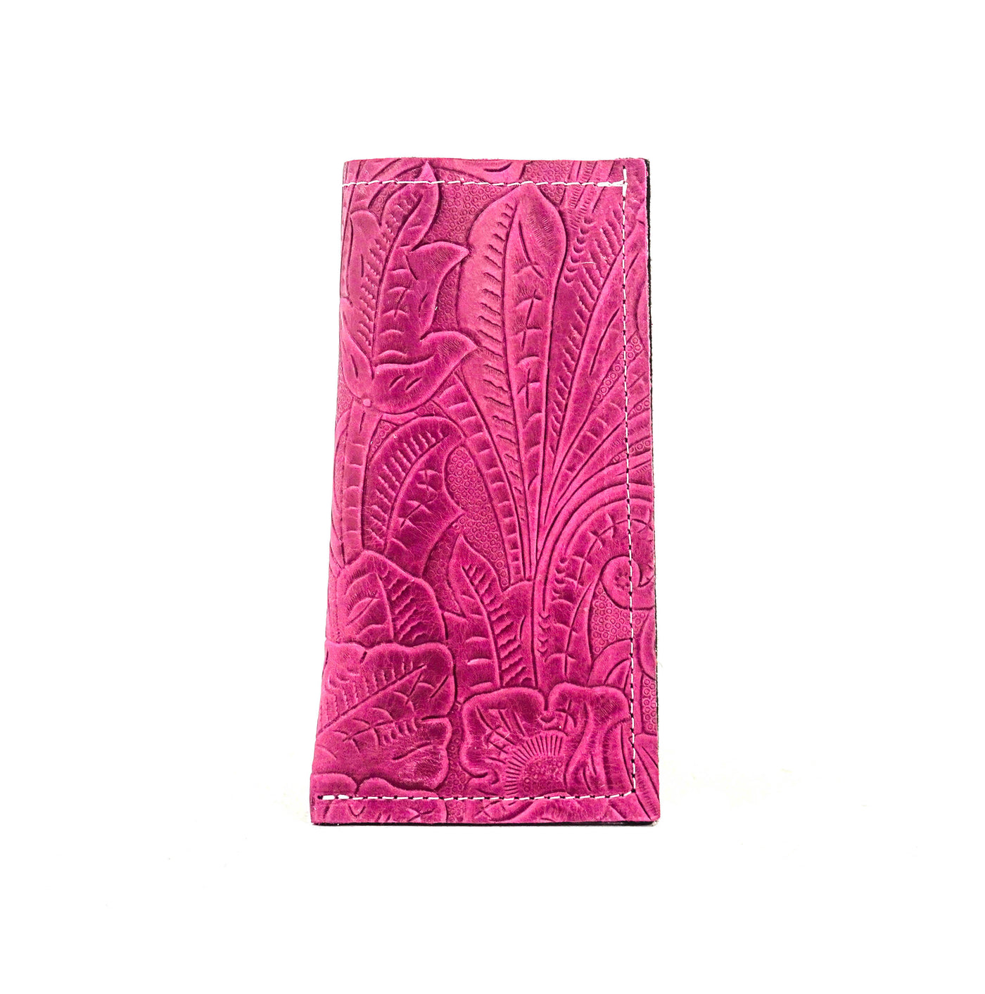 Sunglass Case - All Embossed w/ Plum Denver Tool-Sunglass Case-Western-Cowhide-Bags-Handmade-Products-Gifts-Dancing Cactus Designs