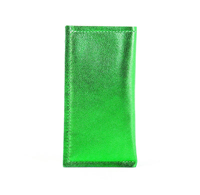 Sunglass Case - All Leather w/ Green Shimmer-Sunglass Case-Western-Cowhide-Bags-Handmade-Products-Gifts-Dancing Cactus Designs