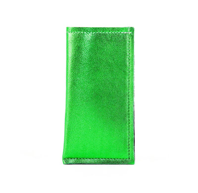 Sunglass Case - All Leather w/ Green Shimmer-Sunglass Case-Western-Cowhide-Bags-Handmade-Products-Gifts-Dancing Cactus Designs