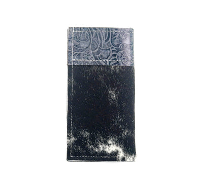Sunglass Case - Black & White w/ Blue Jean Tool-Sunglass Case-Western-Cowhide-Bags-Handmade-Products-Gifts-Dancing Cactus Designs