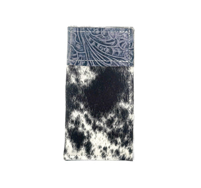 Sunglass Case - Black & White w/ Blue Jean Tool-Sunglass Case-Western-Cowhide-Bags-Handmade-Products-Gifts-Dancing Cactus Designs
