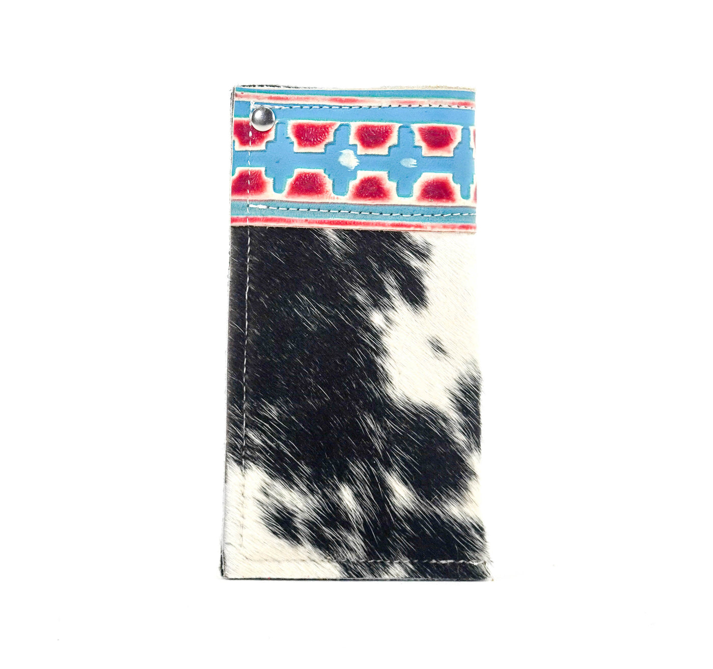 Sunglass Case - Black & White w/ Great Plains Navajo-Sunglass Case-Western-Cowhide-Bags-Handmade-Products-Gifts-Dancing Cactus Designs