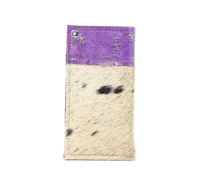 Sunglass Case - Black & White w/ Lavender Driftwood-Sunglass Case-Western-Cowhide-Bags-Handmade-Products-Gifts-Dancing Cactus Designs
