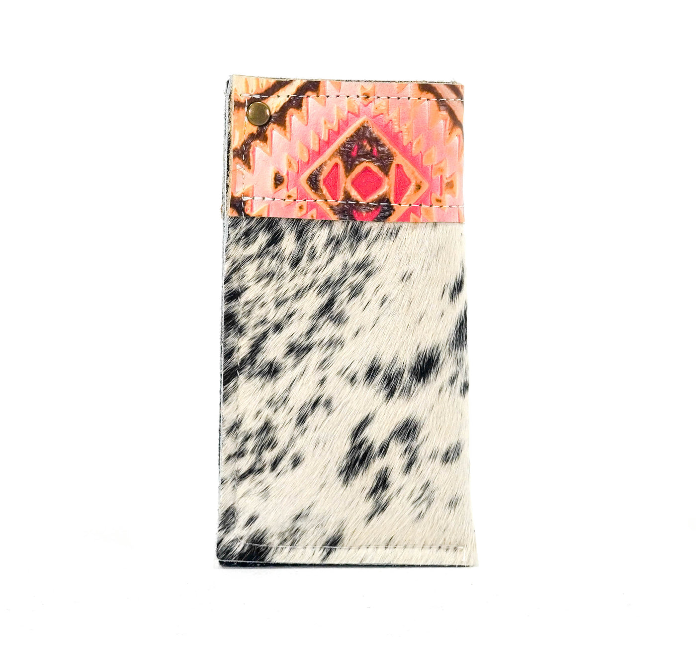 Sunglass Case - Black & White w/ Moab Aztec-Sunglass Case-Western-Cowhide-Bags-Handmade-Products-Gifts-Dancing Cactus Designs