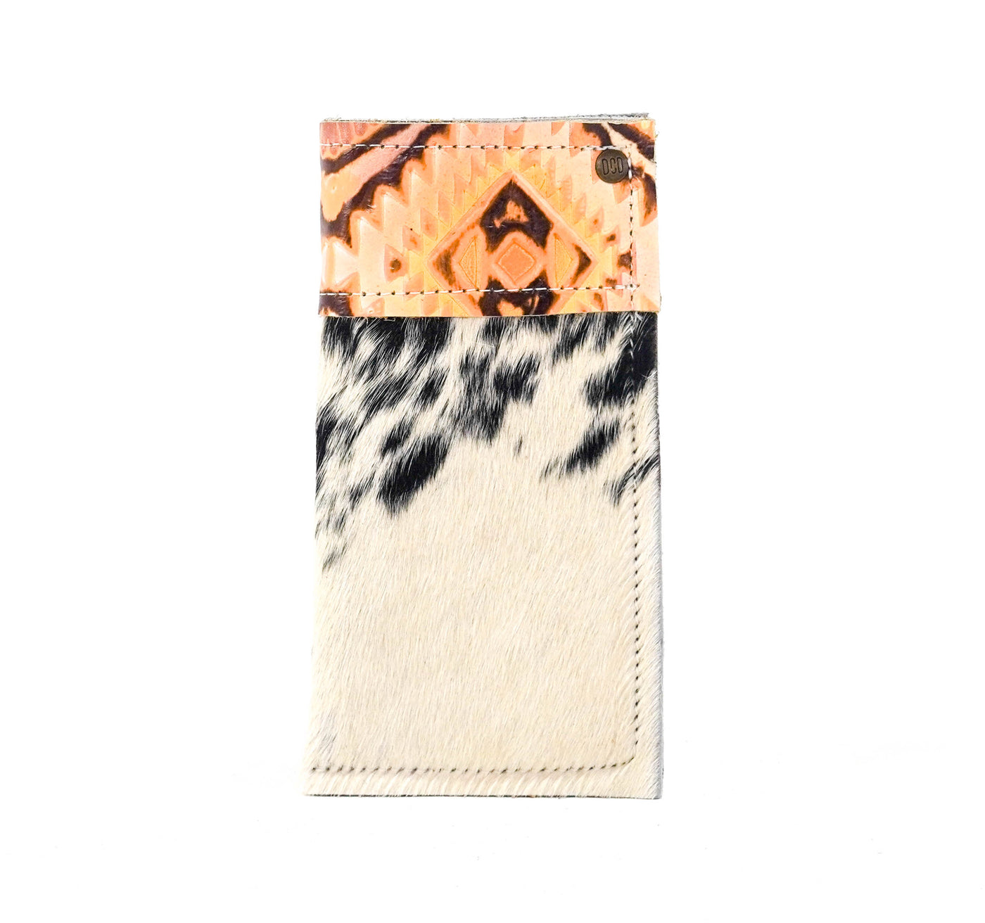 Sunglass Case - Black & White w/ Moab Aztec-Sunglass Case-Western-Cowhide-Bags-Handmade-Products-Gifts-Dancing Cactus Designs