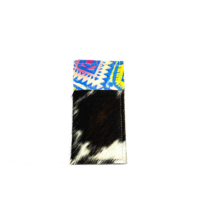 Sunglass Case - Black & White w/ Neon Trip Aztec-Sunglass Case-Western-Cowhide-Bags-Handmade-Products-Gifts-Dancing Cactus Designs