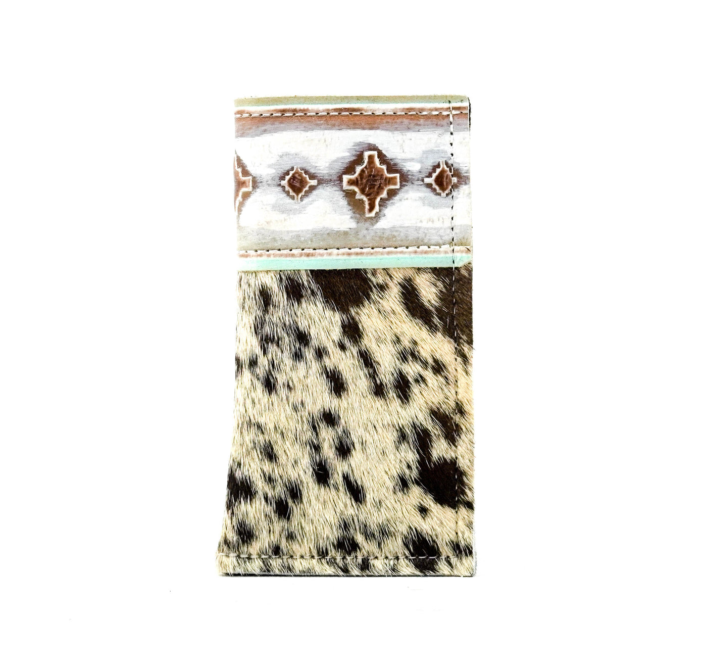 Sunglass Case - Chocolate & White w/ Bora Bora Navajo-Sunglass Case-Western-Cowhide-Bags-Handmade-Products-Gifts-Dancing Cactus Designs