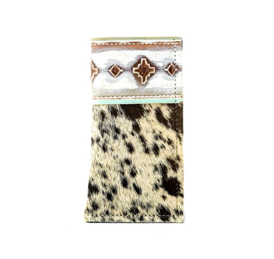 Sunglass Case - Chocolate & White w/ Bora Bora Navajo-Sunglass Case-Western-Cowhide-Bags-Handmade-Products-Gifts-Dancing Cactus Designs