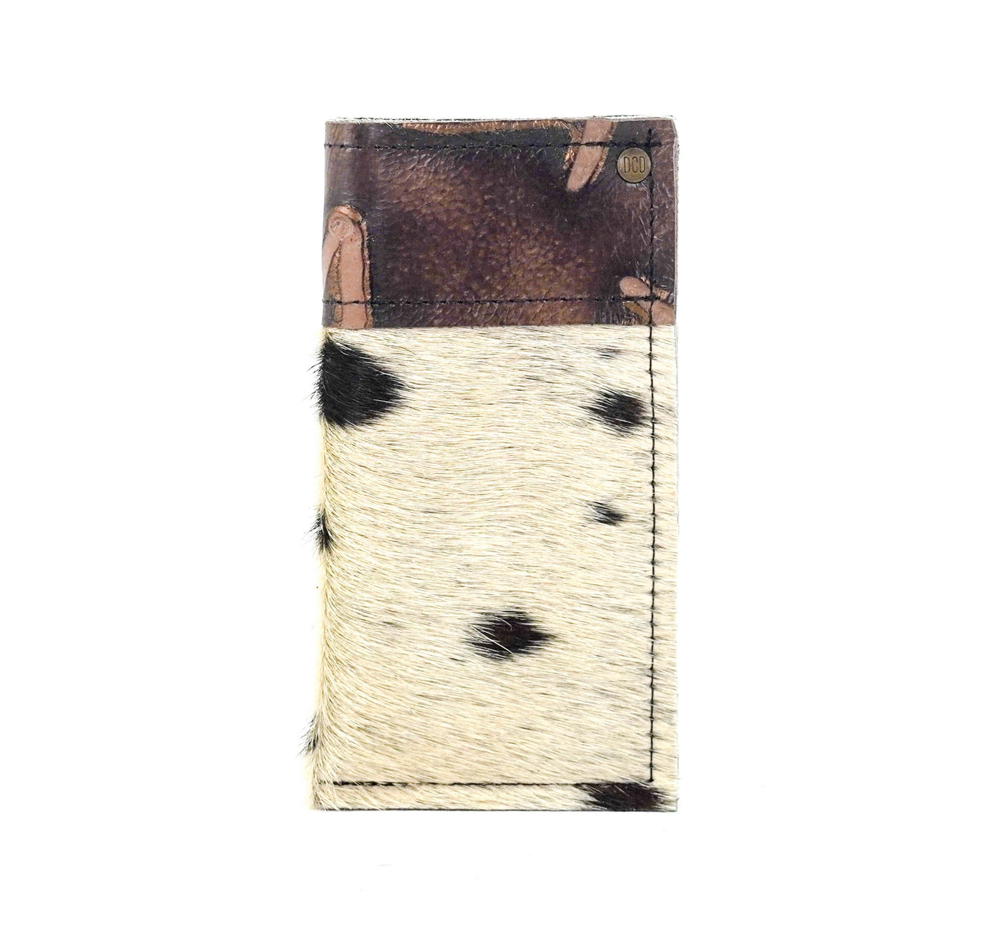 Sunglass Case - Chocolate & White w/ Mahogany Brands-Sunglass Case-Western-Cowhide-Bags-Handmade-Products-Gifts-Dancing Cactus Designs