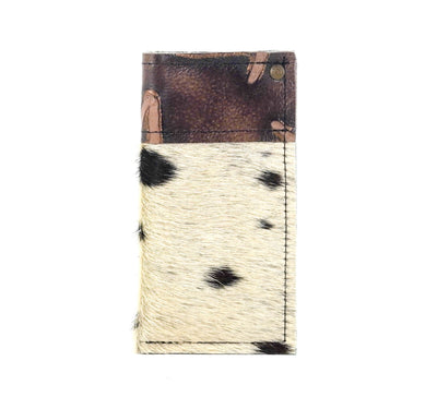 Sunglass Case - Chocolate & White w/ Mahogany Brands-Sunglass Case-Western-Cowhide-Bags-Handmade-Products-Gifts-Dancing Cactus Designs