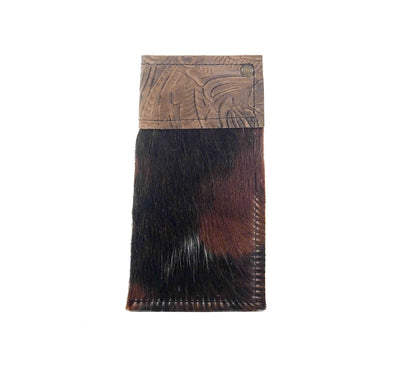 Sunglass Case - Dark Brindle w/ Bison Denver Tool-Sunglass Case-Western-Cowhide-Bags-Handmade-Products-Gifts-Dancing Cactus Designs