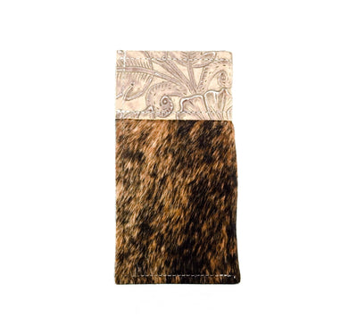 Sunglass Case - Dark Brindle w/ Sesame Autumn-Sunglass Case-Western-Cowhide-Bags-Handmade-Products-Gifts-Dancing Cactus Designs