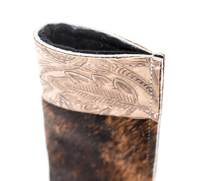 Sunglass Case - Dark Brindle w/ Sesame Autumn-Sunglass Case-Western-Cowhide-Bags-Handmade-Products-Gifts-Dancing Cactus Designs