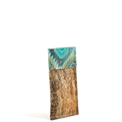 Sunglass Case - Light Brindle w/ Canyon Aztec-Sunglass Case-Western-Cowhide-Bags-Handmade-Products-Gifts-Dancing Cactus Designs