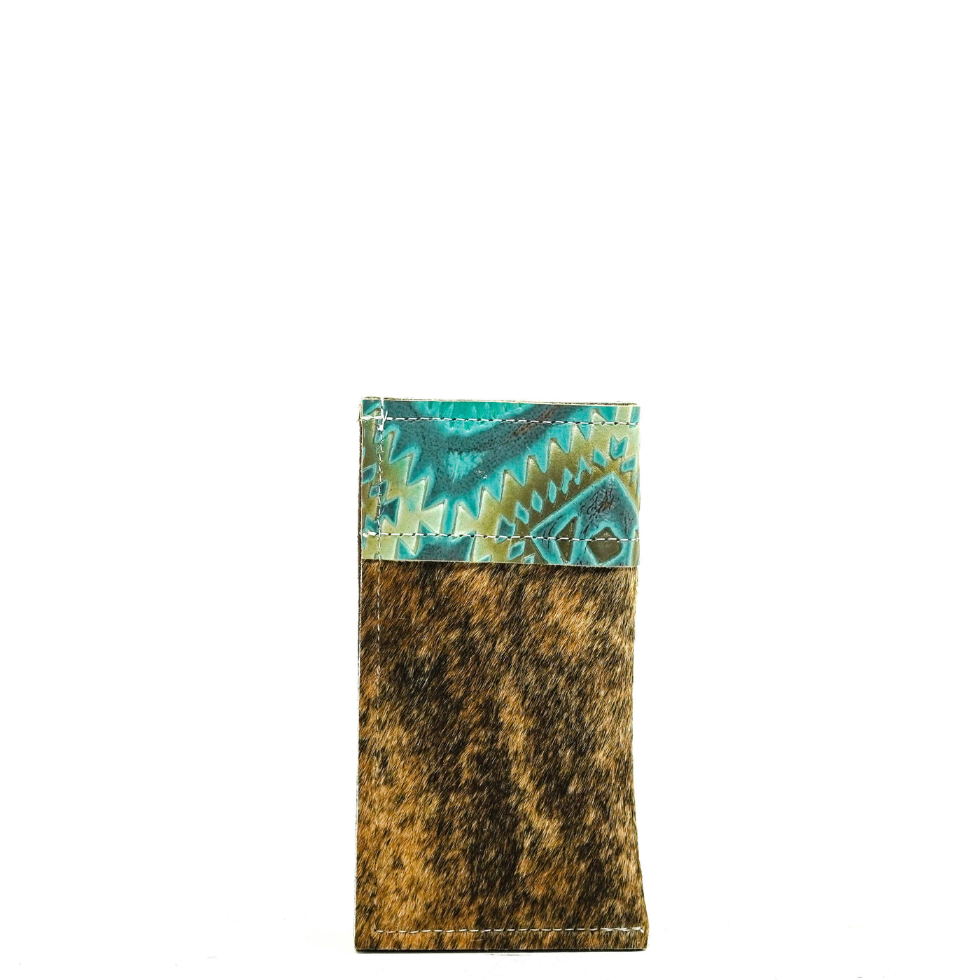 Sunglass Case - Light Brindle w/ Canyon Aztec-Sunglass Case-Western-Cowhide-Bags-Handmade-Products-Gifts-Dancing Cactus Designs