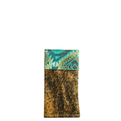Sunglass Case - Light Brindle w/ Canyon Aztec-Sunglass Case-Western-Cowhide-Bags-Handmade-Products-Gifts-Dancing Cactus Designs
