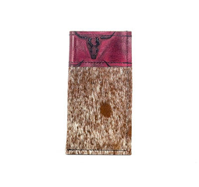 Sunglass Case - Longhorn w/ Red Skulls-Sunglass Case-Western-Cowhide-Bags-Handmade-Products-Gifts-Dancing Cactus Designs