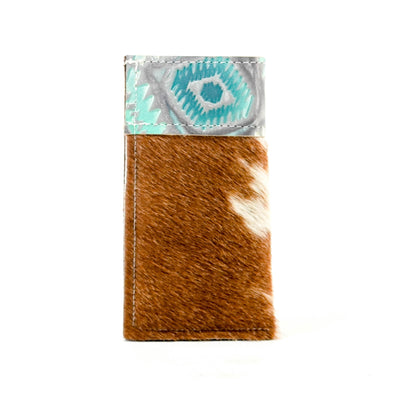Sunglass Case - Longhorn w/ Royston Aztec-Sunglass Case-Western-Cowhide-Bags-Handmade-Products-Gifts-Dancing Cactus Designs