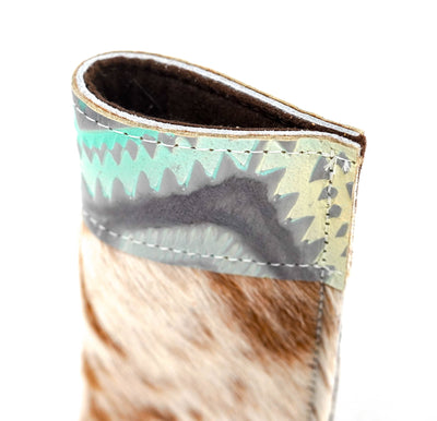 Sunglass Case - Longhorn w/ Royston Aztec-Sunglass Case-Western-Cowhide-Bags-Handmade-Products-Gifts-Dancing Cactus Designs
