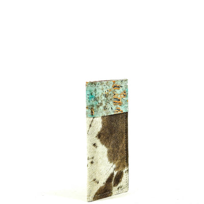 Sunglass Case - Oil Spot w/ Tiffany Driftwood-Sunglass Case-Western-Cowhide-Bags-Handmade-Products-Gifts-Dancing Cactus Designs