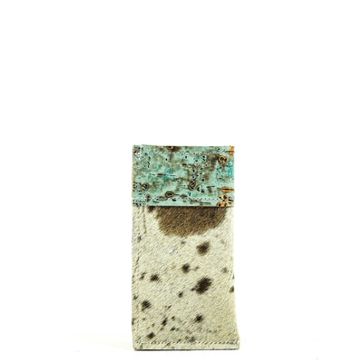 Sunglass Case - Oil Spot w/ Tiffany Driftwood-Sunglass Case-Western-Cowhide-Bags-Handmade-Products-Gifts-Dancing Cactus Designs