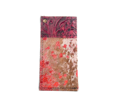 Sunglass Case - Red Acid w/ Red Tool-Sunglass Case-Western-Cowhide-Bags-Handmade-Products-Gifts-Dancing Cactus Designs