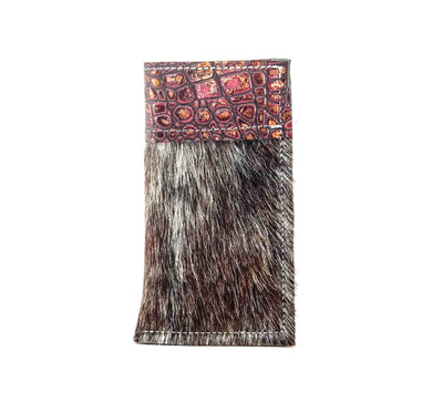 Sunglass Case - Roan w/ Burgundy Croc-Sunglass Case-Western-Cowhide-Bags-Handmade-Products-Gifts-Dancing Cactus Designs