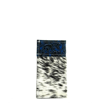 Sunglass Case - Salt & Pepper w/ Midnight Caracole-Sunglass Case-Western-Cowhide-Bags-Handmade-Products-Gifts-Dancing Cactus Designs